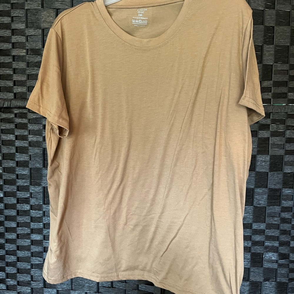 SHEIN Tan Crew Neck Top
